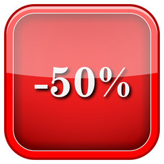 50 percent discount icon
