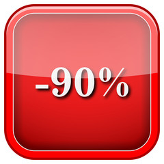 90 percent discount icon