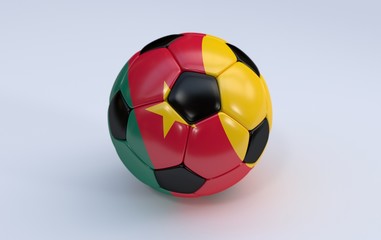 Soccer ball with Cameroon flag