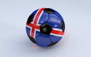 Obraz premium Soccer ball with Iceland flag