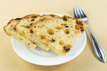 Fresh Golden Italian Cake Slices for Breakfast