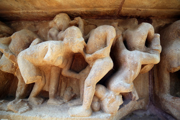 Group Sex Figures in Kama Sutra Temples in India