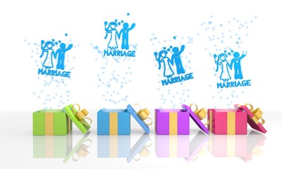 isolated present boxes with marriage icon