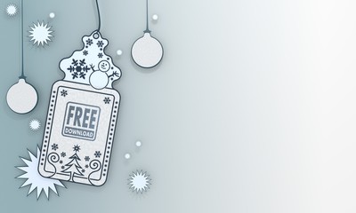 blue xmas coupon with free download sign
