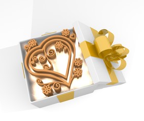 christmas gift box with heart icon