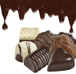 Chocolate Candies On White Background