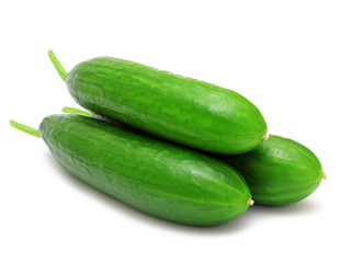 fresh cucumbers isolated on white