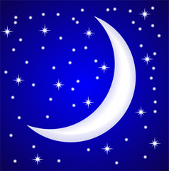 Obraz na płótnie Canvas night star sky and month