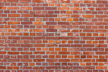 Brick wall in red color