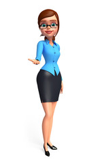 Fototapeta premium Office girl with presentation