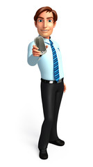 Service man with mobile