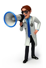 Fototapeta premium Doctor with loduspeaker