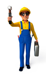 Fototapeta premium Plumber which his hammer & tool box
