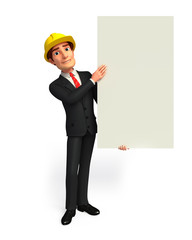 Young Boss with sign