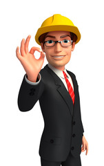 Young Business man with best sign