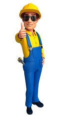 Plumber  with thumb up