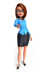 Fototapeta premium Office smart girl with hand shack