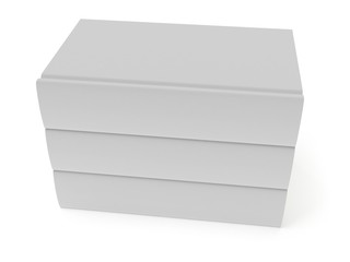 3D blank books cover over white background