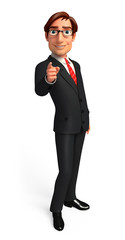 Young Business man on a pointing