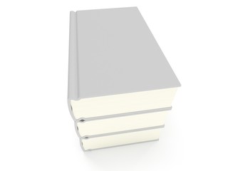 3D blank books cover over white background