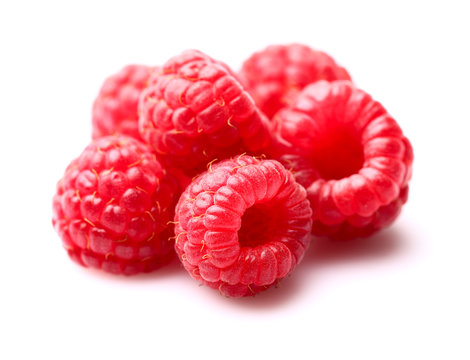 Juicy raspberry in closeup