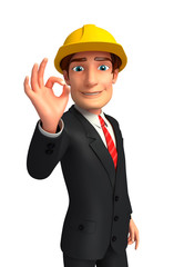 Young Business man with best sign