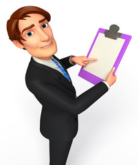 Young Business man  with notepad