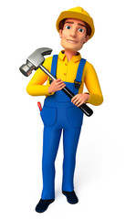 Mechanic with hammer
