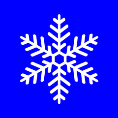 Fototapeta premium white snowflake on a blue background