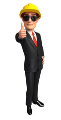 Business man with thumb up