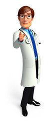 Young smart doctor pointing