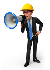 Fototapeta premium Young Business man with loudspeaker