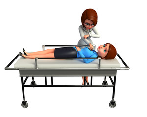 Doctor analyses patient