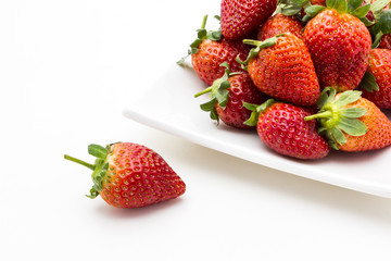 Red ripe strawberry.