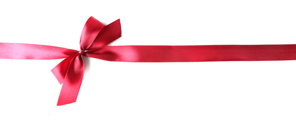 Color gift satin ribbon bow, isolated on white