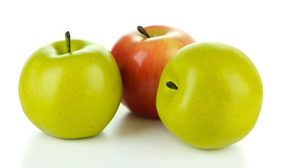 Tasty ripe apples isolated on white