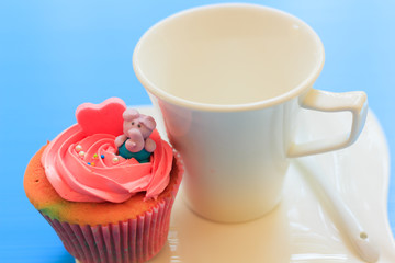 cupcake with whipped cream