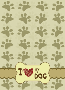 dog paws with place for the text