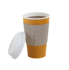 open take away coffee with cap