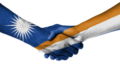 Man and woman shaking hands