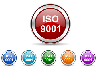 iso 9001 icon vector set