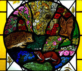 Animals in stained glass