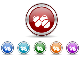 medicine icon vector set