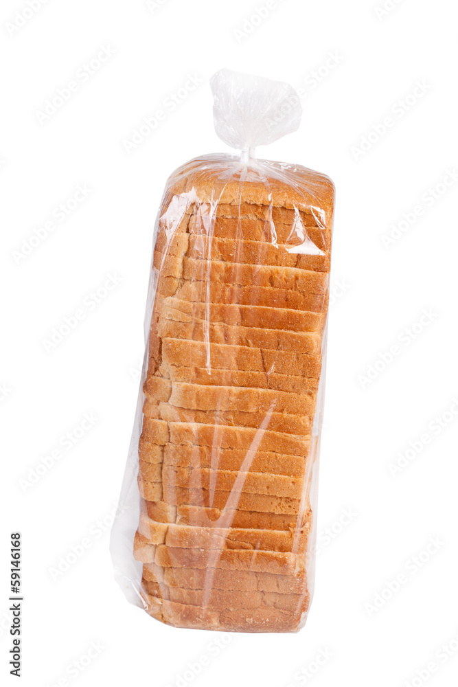 Poster Sliced bread in plastic.