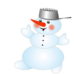 merry snow man on a white background