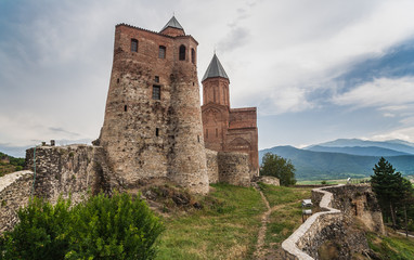 Fototapeta na wymiar Gremi, the royal citadel and the Church of the Archangels in Kak