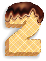 Number 2 consisting of wafers with chocolate cream