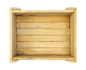 Wooden box (with clipping path) isolated on white background