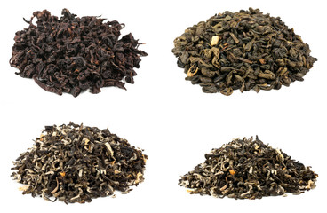 tea collection isolated on white background