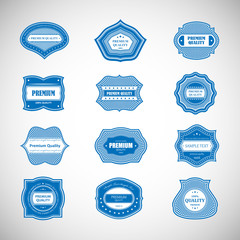 Labels In Retro Style Isolated On Gray Background